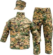 Kids USMC 3 pc Woodland Camo United States Marine Corps Uniform (Medium 10-12)