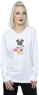 [Disney] Womens/Ladies Minnie Mouse Back Pose Sweatshirt (UK Size: L) (White)
