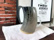 Handmade Viking Drinking Horn Mug Beer Tankard Hardwood Bottom Wine Mead (1 Mug)