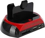 Mrisata IDE Dock Hard Drive Docking Station 19×12×10 2.5 3.5 Dual IDE HDD Docking Station Hard Drive Dock USB 2.0 Us Hub Plug