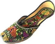 [Step n Style] Womens Indian Traditional Khussa Shoes Phulkari Jutti Mojari