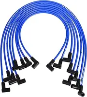RLP Silicone Spark Plug Wires Set 8.0mm Blue Replacement for Chevy GMC Small Block SBC HEI Distributor Valve Cover Wires 265 267 283 302 305 307 327 350 400