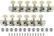 Metallor 12 Strings Acoustic Guitar Tuning Pegs Chrome Plated Machine Heads Sing