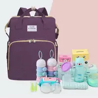 在飛比找momo購物網優惠-【I FUN】現貨 便攜折疊嬰兒床媽媽包(媽媽包/後背包)