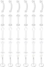 [D.Bella] 16G Clear Piercing Retainers Flexible Cartilage Helix Daith Rook Tragus Earring Retainer Bioflex Plastic Nose Septum Lip Eyebrow Rings Piercing Retainer