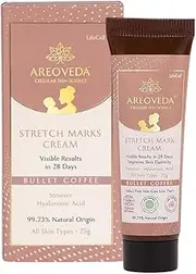 AreoVeda Bullet Coffee Stretch Mark Cream With Striover & Hyaluronic Acid | Visible Results in 28 Days | >98% Natural & Safe | Suitable For Moms-To-Be | Lab Tested, Ecocert Certified, & EWG Verified