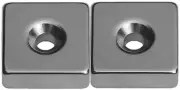 2 Neodymium Magnets 3/4 x 3/4 x 1/4 Countersink Blocks