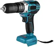 1000W 450NM Brushless Hammer Drill Impact 25+3 Torque 3 Function Cordless Electric Screwdriver Power Tool Fit For Makita 18v Battery(2 Battery EU Plug)