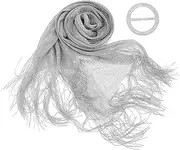 [LIFKOME] Silver Shawl Wrap for Women Elegant Dressy Stole for Weddings Parties Formal Events Versatile Scarf Secure Fit Easy to Use