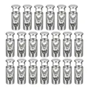 12pcs Double Holes Metal Spring Cord Lock Toggle Stopper, White Nickel