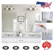 Elegant 2-Piece Beveled Frameless Bathroom Mirror Set - Horizontal & Vertical