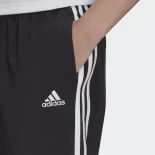 【adidas 愛迪達】運動長褲 Essentials Pants 女款 黑 三線 彈性 休閒 縮口 九分褲(GR9605)