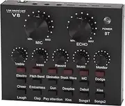 Tuperoymse Sound Card Audio Set Interface External USB Live Microphone Sound Card Bluetooth Function for Computer Pc Mobile Phone Singing Recording