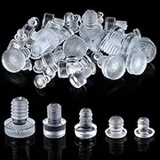 Jeffdad Rubber Nubs for Glass Tops, Pack of 50 Glass Table Top Grippers, Clear Glass Table Rubber Buffers, Patio Table Spacers, Non-Adhesive Glass Table Rubber Grippers