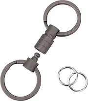 [NQEUEPN] Quick Detach Keychain, Detachable Key Rings Titanium Quick Release Swivel Keychain Pull Apart Key Chain for Men Women Key Accessories, Silver