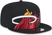 New Era Miami Heat 9FIFTY Team Shadow Snapback Cap, Adjustable Hat Purple Gold