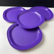 Tupperware Dessert Serving Plates Set of 4 Purple 7.75”