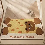 Cute Expression Door Mats Front Door House Entrance Floor Mats, Silk Ring Non-Slip Porch Balcony Dust Mat