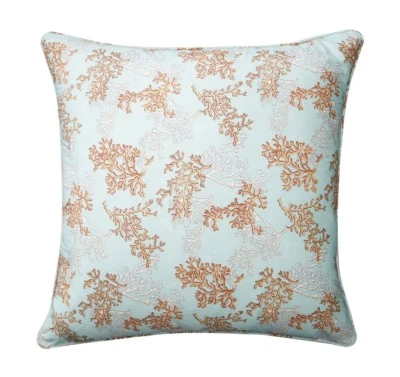 CORAL REEF BLUE EURO SHAM : 100% COTTON UNDER THE SEA SHELLS BEACH HOUSE OCEAN