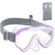 Kids-Goggles with Nose Cover, Diving Mask Elastic Fabric Strap Anti A Purple