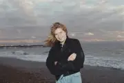 German tennis player Steffi Graf posed on the beach at Brighton En- Old Photo 1