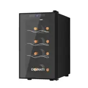 Devanti Wine Fridge Cooler Cellar Drink Chiller Home 8 Bottles Black