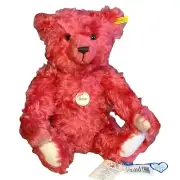 Steiff Classic 005169 Red Mohair Teddy Bear Growler Jointed Pink Strawberry 1990