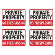 4PCS Reflective Surveillance Warning Signs Metal Security Camera Notice Durable