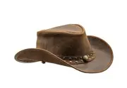 Shapeable Leather Cowboy hat into Outback hat Western Vintage Australian Hats