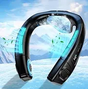 Portable Neck Fan with Large Ice Cooling Plate, Neck Fan on the Go Mobile Air Conditioning Quiet 6000 mAh USB Rechargeable, 360° Cooling, Rear Air Outlet, 3 Cooling Levels for Travel Office