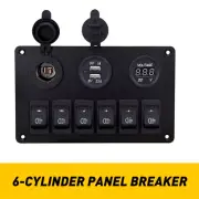 6 Gang Rocker Circuit Panel Switch Breaker Blue LED Waterproof Car Marine Boat (for: Renault)