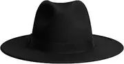 [jingsha] Unisex Vintage Wool Pork Pie Boater Flat Top Hat for Women Men Felt Wide Brim Fedora Gambler Trilby Sombrero Caps