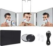 3 Way LED Makeup Mirror with Rechargeable Battery and 10X Magnification