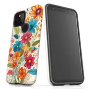 For Google Pixel 4a 5G Tough Protective Cover, Floral Symphony