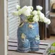 美式仿牛仔褲陶瓷花瓶擺件干花水養綠植創意花器客廳餐桌家居裝飾