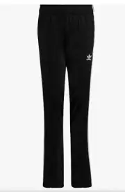 NWT Adidas Originals Girls Black Three Stripe Sweatpants Size L Wide Leg