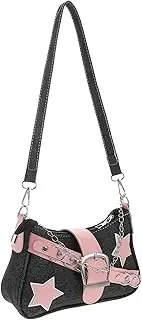 [FOMIYES] Retro Crescent Clutch Bag for Women Stylish Handbag with Strap Versatile Shoulder Tote Secure Zipper Closure Vintage Design for Casual and Evening Use