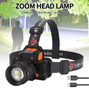 Portable Headlamp USB Rechargeable LED Head Light Zoomable Waterproof Flashlight