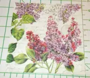 Two Decorative Luncheon Napkins for Decoupage "Lilac Letter" in cream