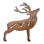 Deer Metal Wall Art, Rust Finish, Elk Sculpture, Stag, Handmade in the USA
