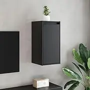 Black Wall Cabinets, Solid Pine Wood, Decor Shelf, Rustic Kitchen Floating Shelves, Set of Wall Ledges, 30x30x60 cm