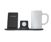 Multi-function Wireless Charger 55 °C Intelligent Thermostat Cup 55 Degree Heating Ceramic Cup 15W Mobile Phone Double Charge-Black