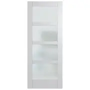Hume Doors & Timber 920 x 2040 x 35mm Internal Door Primed MDF Hampton Translucent Glass HAM4