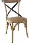 SCALA INDUSTRIAL CROSSBACK DINING CHAIR WITH METAL BACK