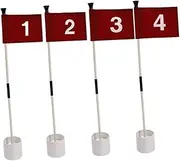 Hellery 4X Golf Flagsticks Golf Flag and Cup Putt Training Hole Cup with Flag Stick Pole for Lawn