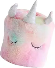 FELTECHELECTR Round Tissue Holder Tissue Box Holder Plush Napkin Holder for Home Hotel Christmas