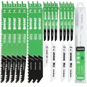 20-Piece Reciprocating Saw Blade Set - 4 Metal & 16 Wood Cutting Saw Blades, ...