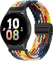 Nylon Strap 20mm Compatible with Huawei Watch GT2 GT3 42mm, Samsung Galaxy Watch 7/6/5/4 40mm 44mm 45mm 45mm, Garmins Vivoactive 5, Amazfits GTS 4, Braided Stretchy Magnetic Watch Band