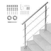 VEVOR 47.2in Handrails for Outdoor Steps 3 Crossbars Staircase for Porch Deck