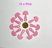 10 x Pink Removable Shopping Trolley Token